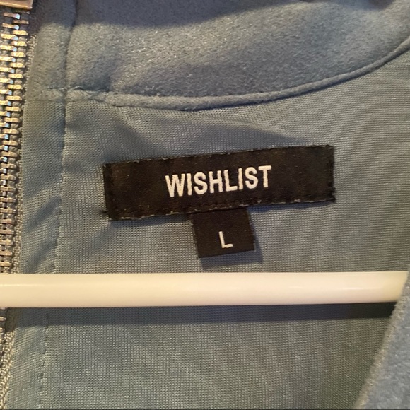 Suede light blue a-line dress with pockets - Picture 2 of 4